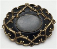 Victorian Enameled Mourning Brooch