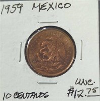Uncirculated 1959 Mexican coin