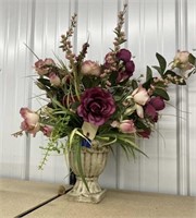Vase w/Greenery & Faux Flowers 20"H