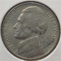 Uncirculated 1971 d. Jefferson nickel