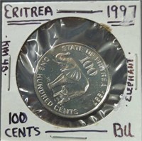 Uncirculated 1997 Eritrea 100 cent coin