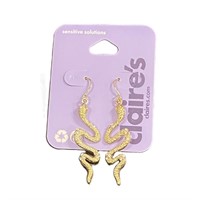 Claire's Gold-tone Snake Dangle Earrings