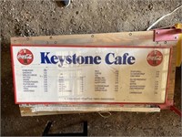 Collectible-Coke Sign 53x20 Keystone Cafe