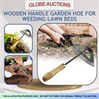 WOODEN HANDLE GARDEN HOE FOR WEEDING LAWN BEDS