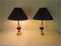 (2) Blue & Gold Base Table Lamps