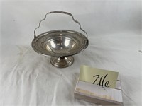 International sterling footed candy dish w/handle