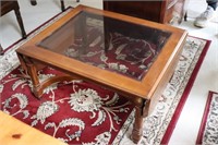 Glass Centered Drop Leaf Coffee Table