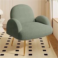 ULN - Green Sherpa Boucle Accent Chair