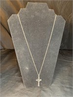 Silver Tone Celtic Cross Pendant & Chain