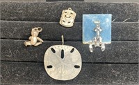 4 Sterling & Silver tone Charms