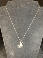 Sterling Unicorn Pendant and Chain