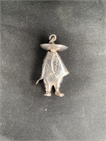 Marked Sterling Silver Sombrero Man Pendant