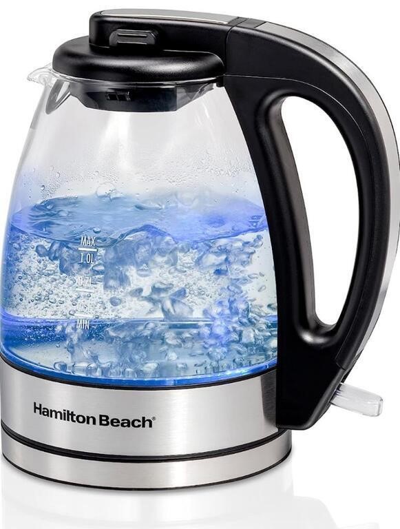 HAMILTON BEACH, 1.0L. COMPACT GLASS KETTLE