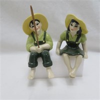 Fishing Shelf Sitters - Boy & Girl - Ceramic Arts