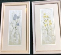 Pair Matted Floral Prints