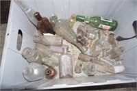 Box lot of Various Antique Glass Bottles