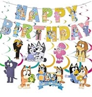 Two packs of Bluey themed birthday supplies