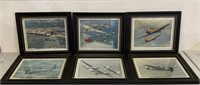6 Framed Prints Of Vintage Airplanes 19.25"x16.25"