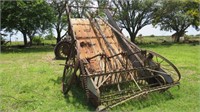 Vintage Hay Carrier -13' w 54" iron wheels