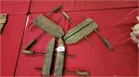 3 LARGE VINTAGE WOOD CLAMPS