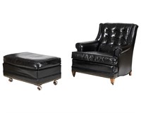 Sherrill Tufted Leather Club Chair and Ottoman