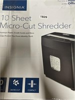 INSIGNIA 10 SHEET MICRO CUT SHREDDER RETAIL $130