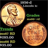 1956-d Lincoln Cent 1c Grades GEM++ RD