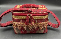 Travel Red Fabric Makeup Bag