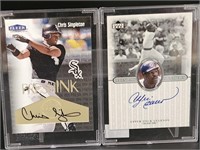 2- Autographed Baseball Cards: Chris Singleton, +