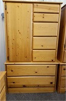 Rustic Pine Side By Side Armoire Dresser