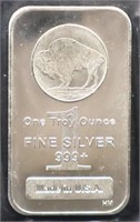 1 troy oz buffalo silver bar