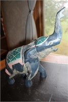 CARVED WOODEN ASIAN ELEPHANT