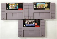 3 Super Nintendo Games - Mario, Tecmo