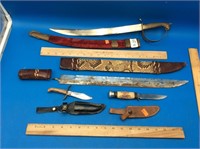 Vintage Knives In Scabbards