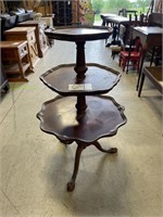 3 tier clawfoot parlor table 40"x25"