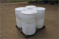 (4) 55Gal Poly Barrels