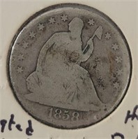 1858-O Seated Liberty 1/2 Dollar