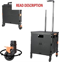 FELICON Foldable Cart, 4 Wheels, Black