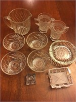 LOT OF 10 PIECES OF ASSORTED GLASS