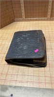 Old shaving kit in leather case