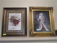 2 Framed Santa Claus Prints