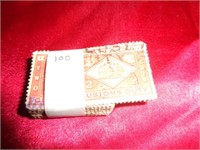 100 - CANADA CUSTOMS DUTY STAMPS
