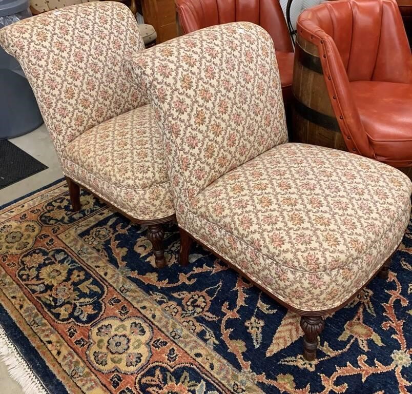 Pair Of Victorian Upholstered Chairs