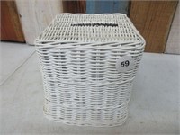 White Wicker Tissue Box Holder