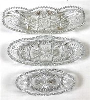 Lot of 3 Crystal Serving Dishes