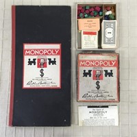 VINTAGE 1936 MONOPOLY GAME- WOODEN PIECES