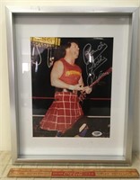 FRAMED RODDY PIPER AUTOGRAPHED WRESTLING PICTURE