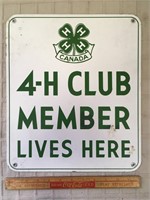 4 H CLUB SIGN