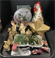 Ceramic Christmas Tree, Angel & Santa Decor.