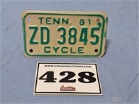 81 motorcycle license plate - over 40 yrs old